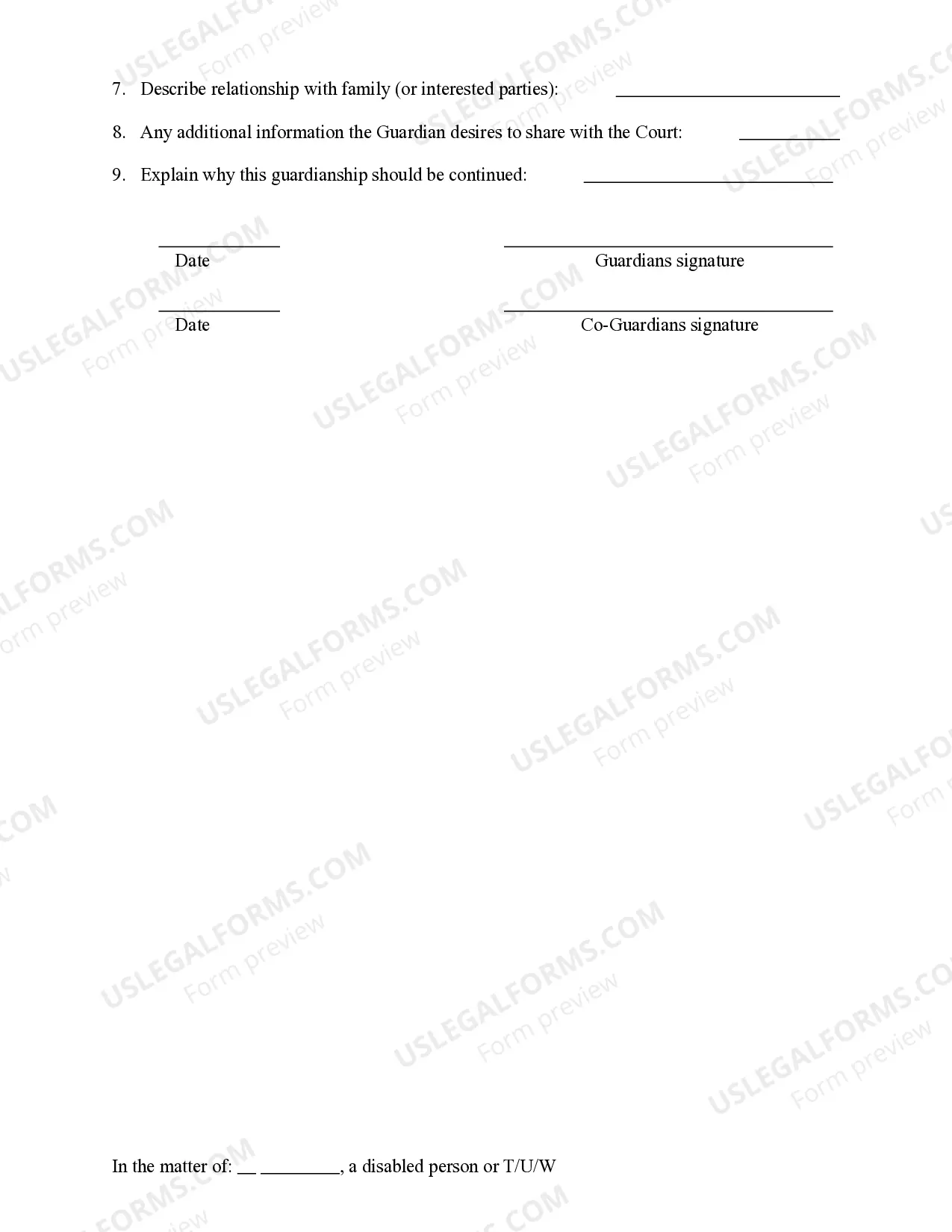 Preview Guardianship Accounting Packet - Fill-in Form
