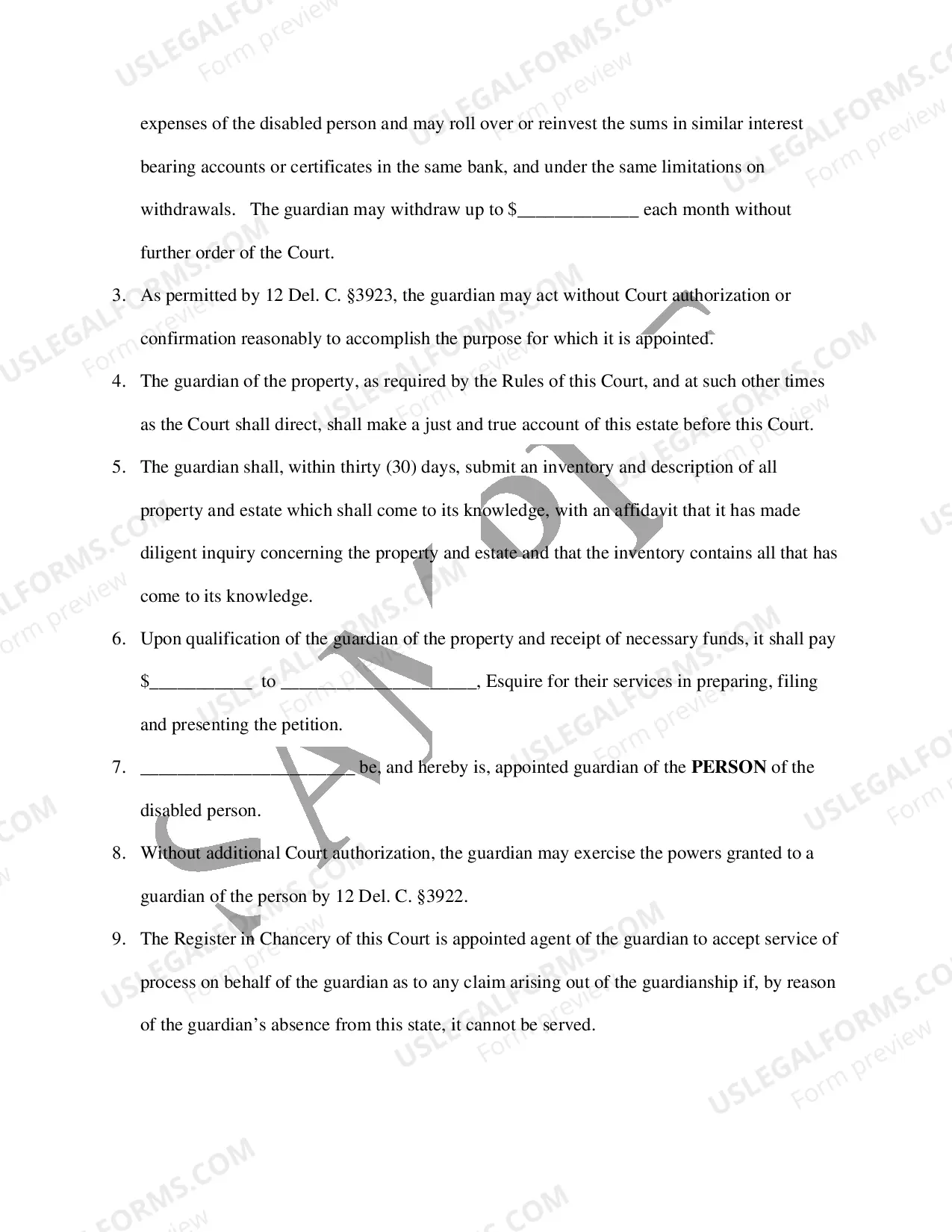 Preview Order Transferring Foreign Guardianship - SAMPLE ONLY