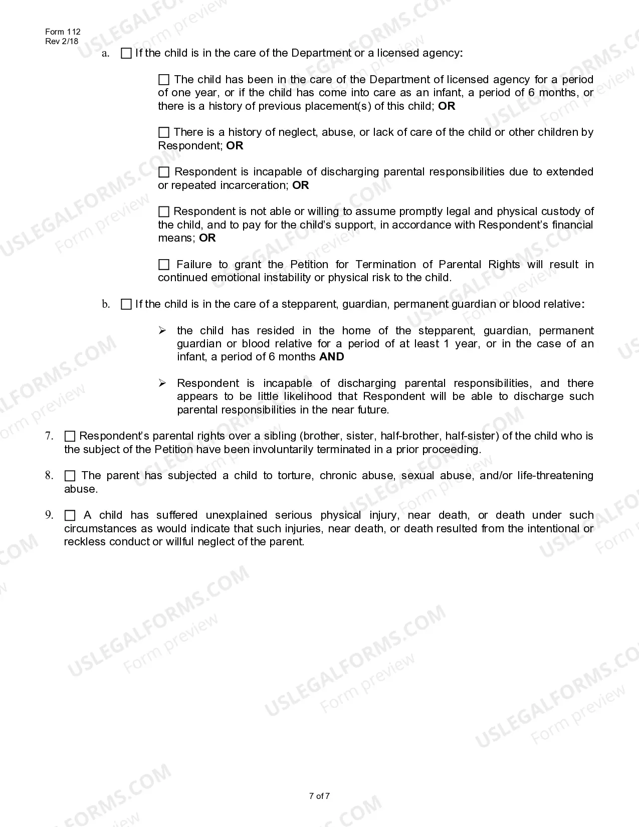 Preview Petition for Termination of Parental Rights