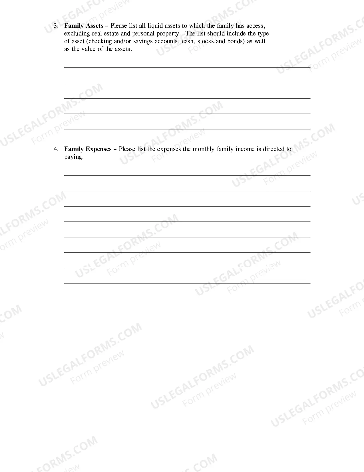Preview Pro Se Financial Disclosure