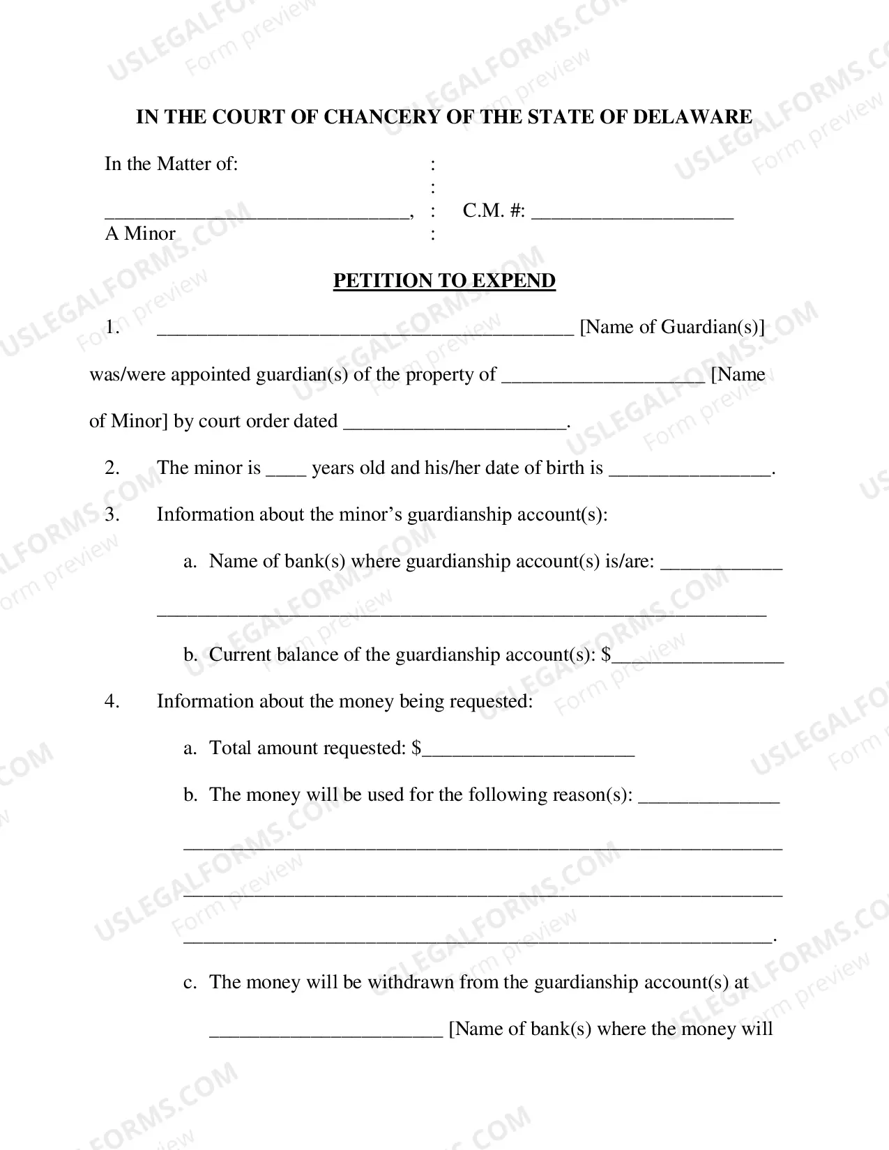 Preview Pro Se Petition To Expend Minor