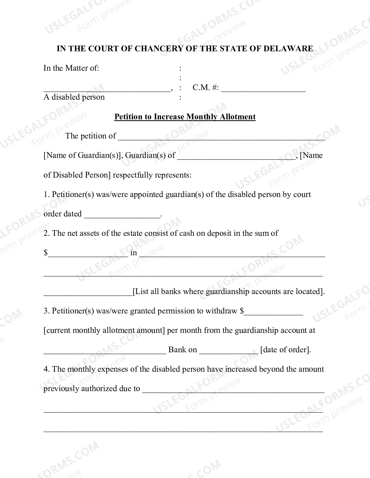 Preview Pro Se Petition To Increase Monthly Allotment