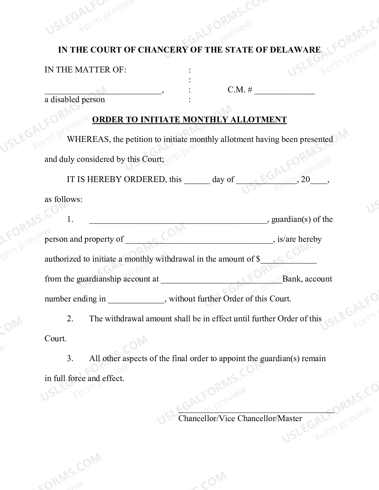 Preview Pro Se Petition To Initiate Monthly Allotment