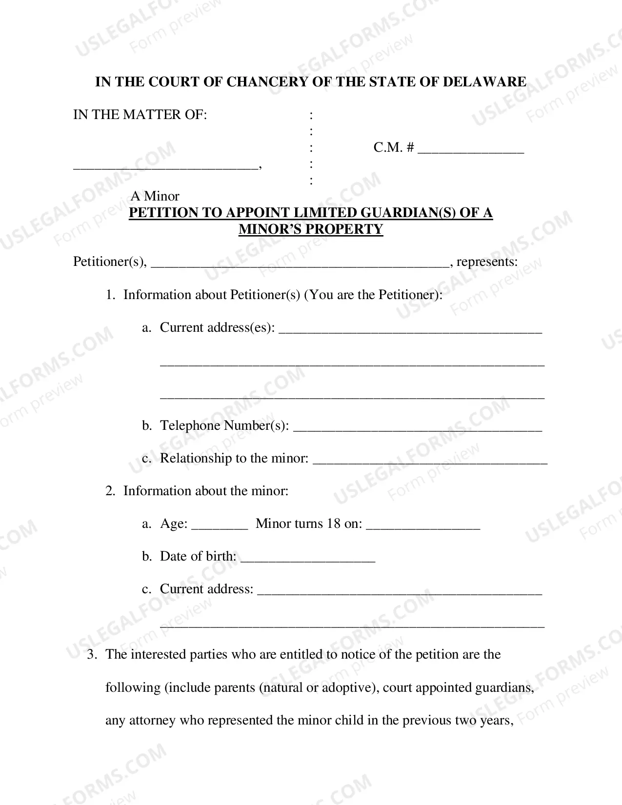 Preview Minors Limited Guardianship Petition