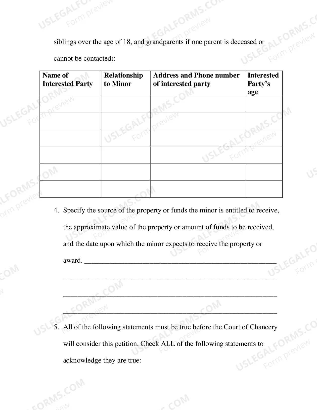 Preview Minors Limited Guardianship Petition