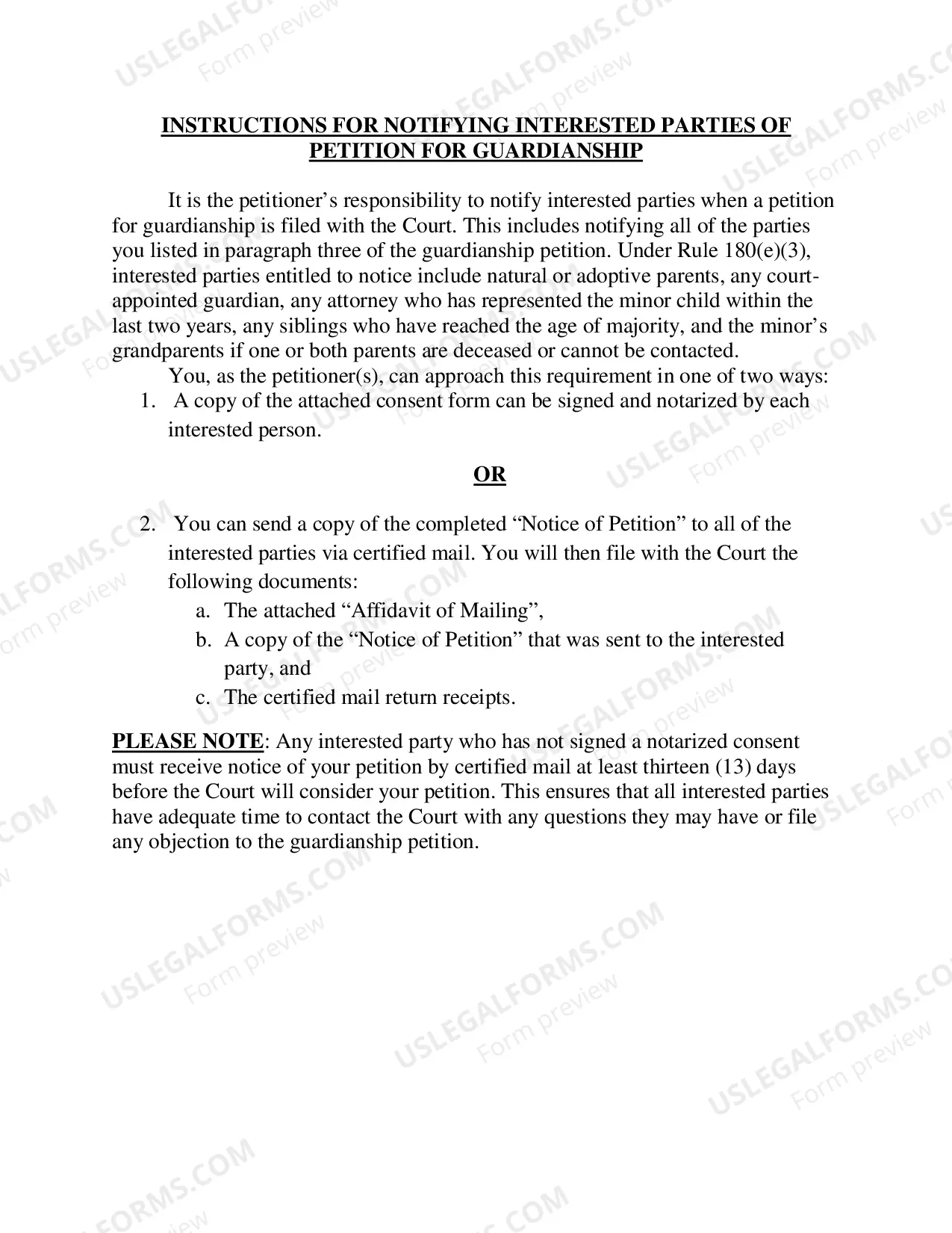 Preview Minors Limited Guardianship Petition
