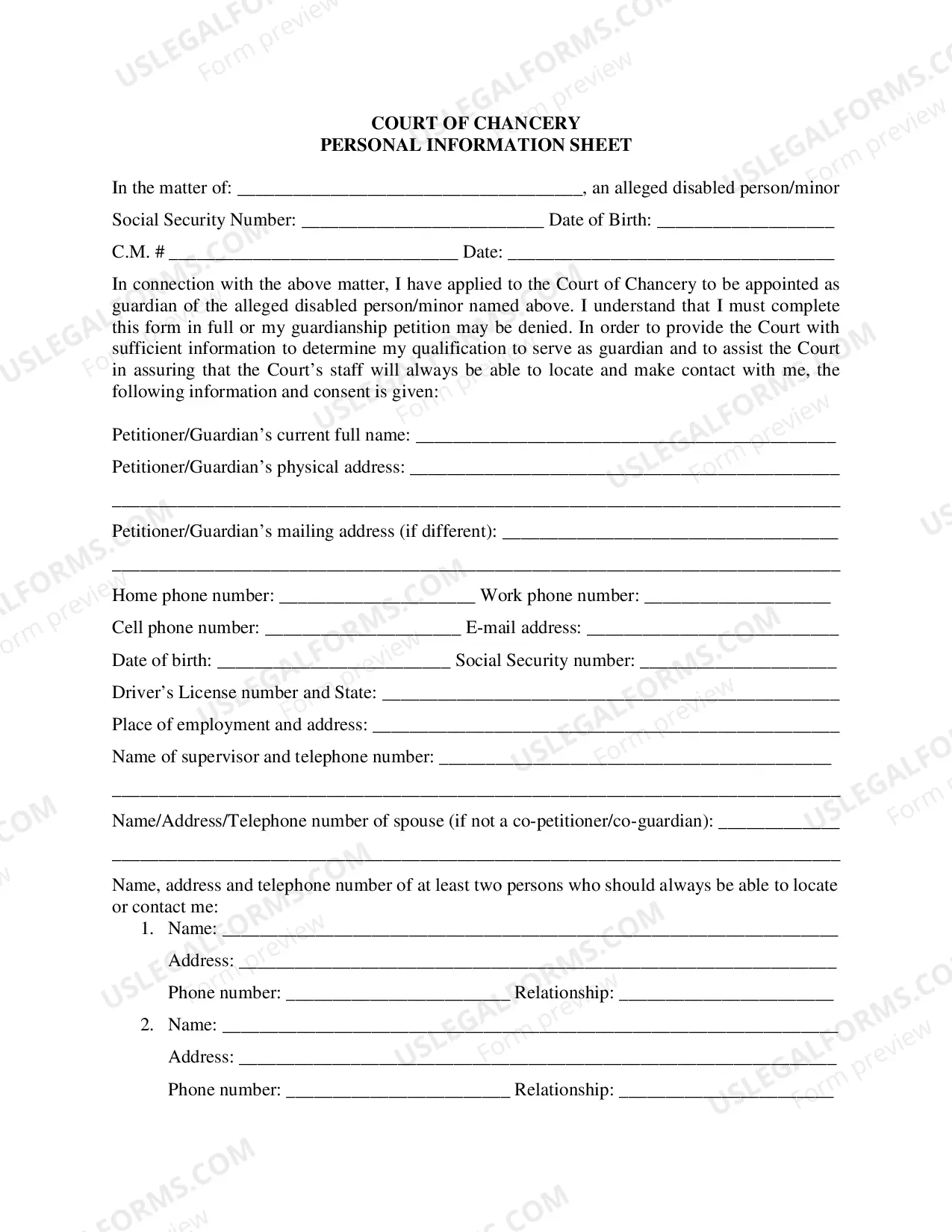 Preview Pro Se Petition For The Appointment of Guardianship of A Disabled Person