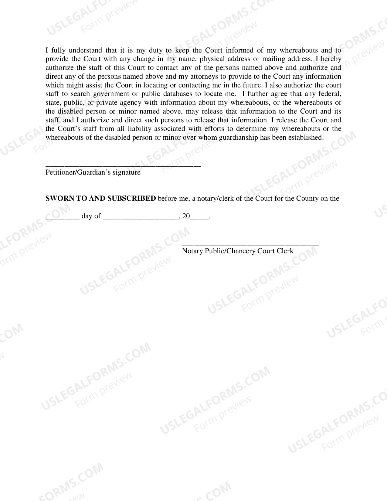 Preview Pro Se Petition For The Appointment of Guardianship of A Disabled Person