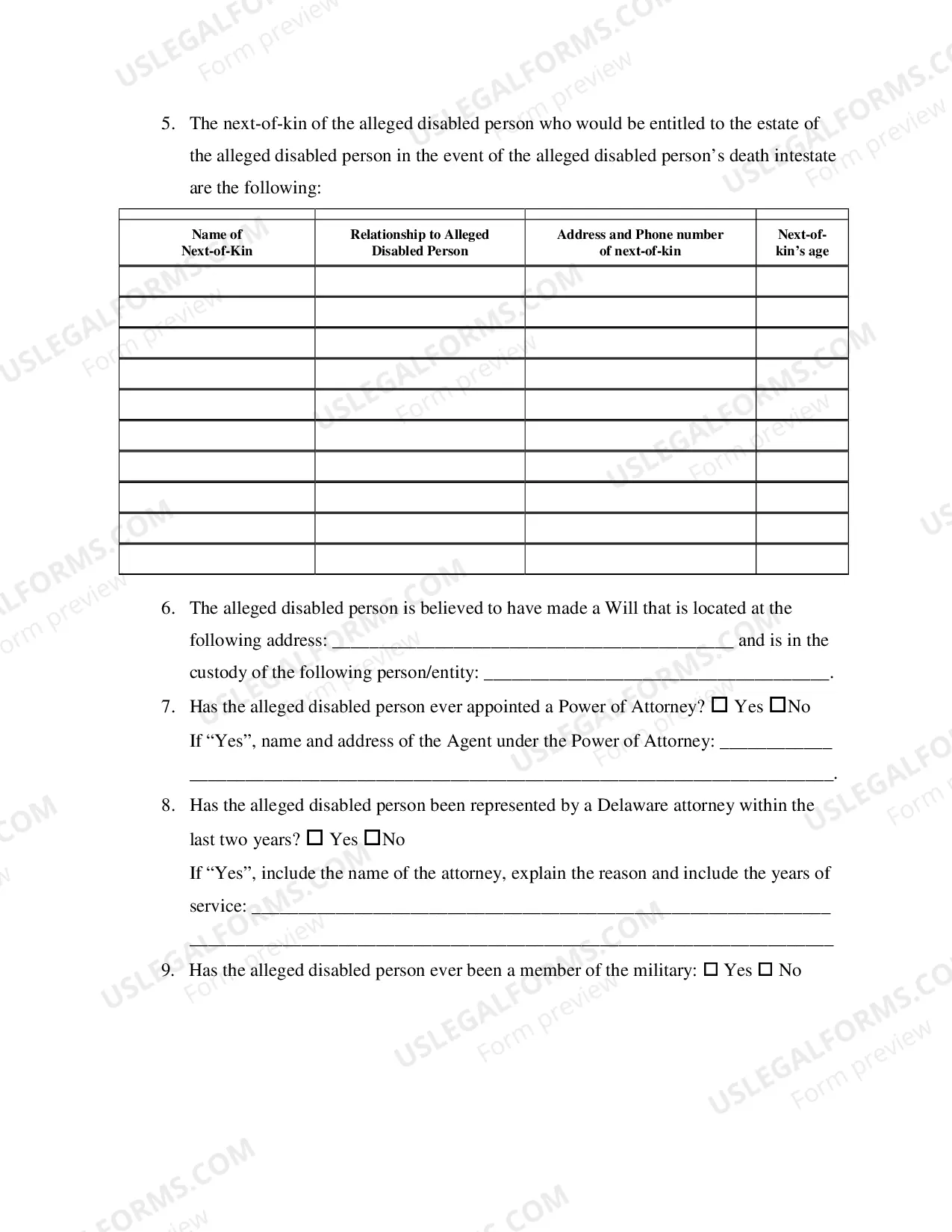 Preview Pro Se Petition For The Appointment of Guardianship of A Disabled Person