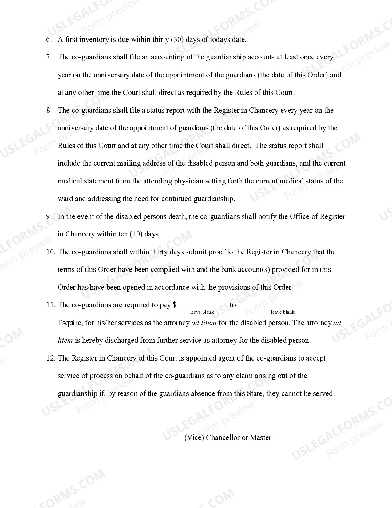 Preview Pro Se Final Order (For Appointment) Co-Guardians of The Person And Property