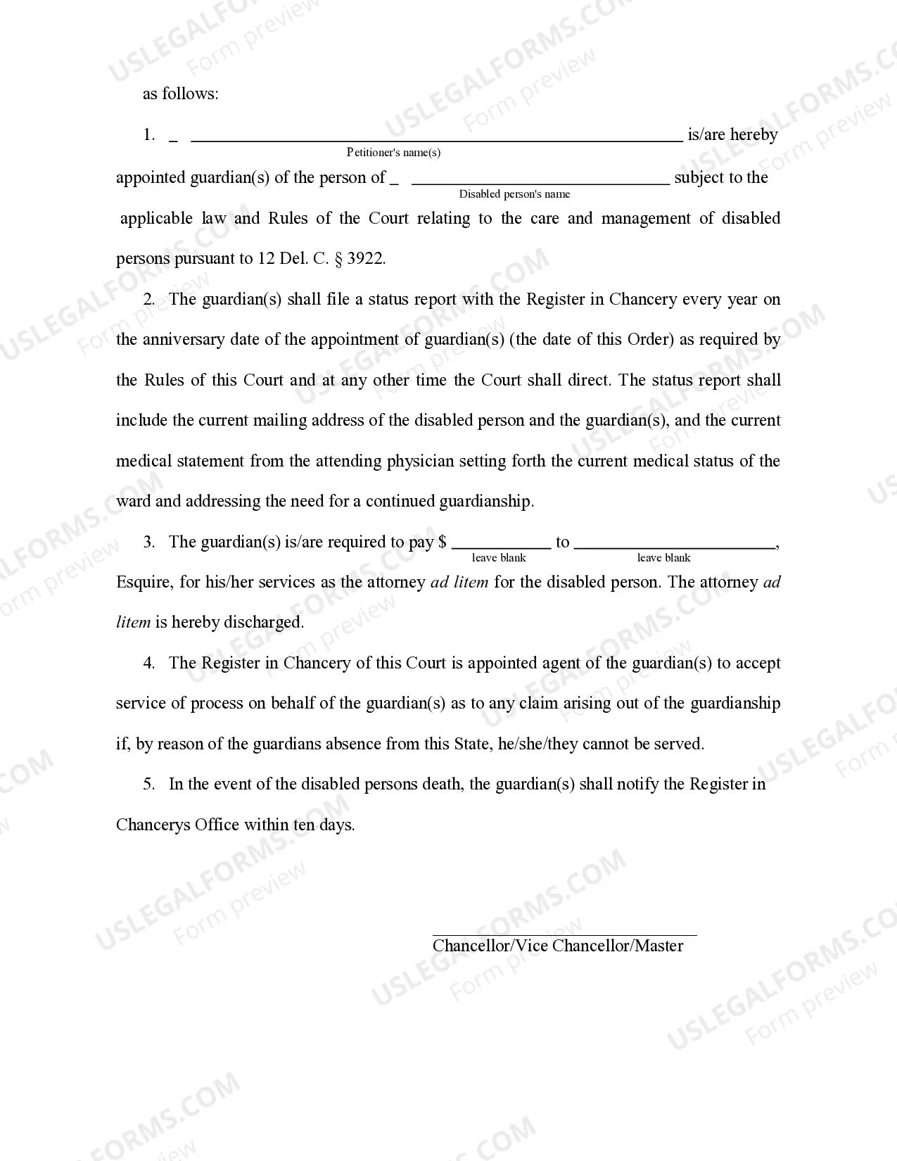 Preview Pro Se Final Order (For Appointment) Guardian of The Person (Only)