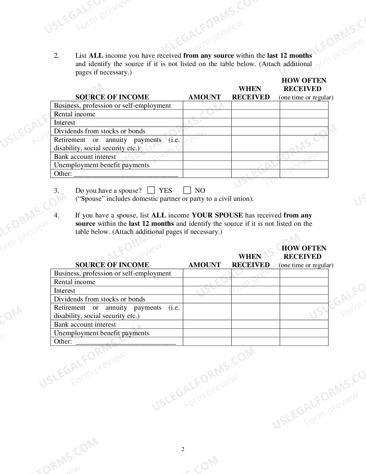 Preview Application And Affidavit To Proceed In Forma Pauperis