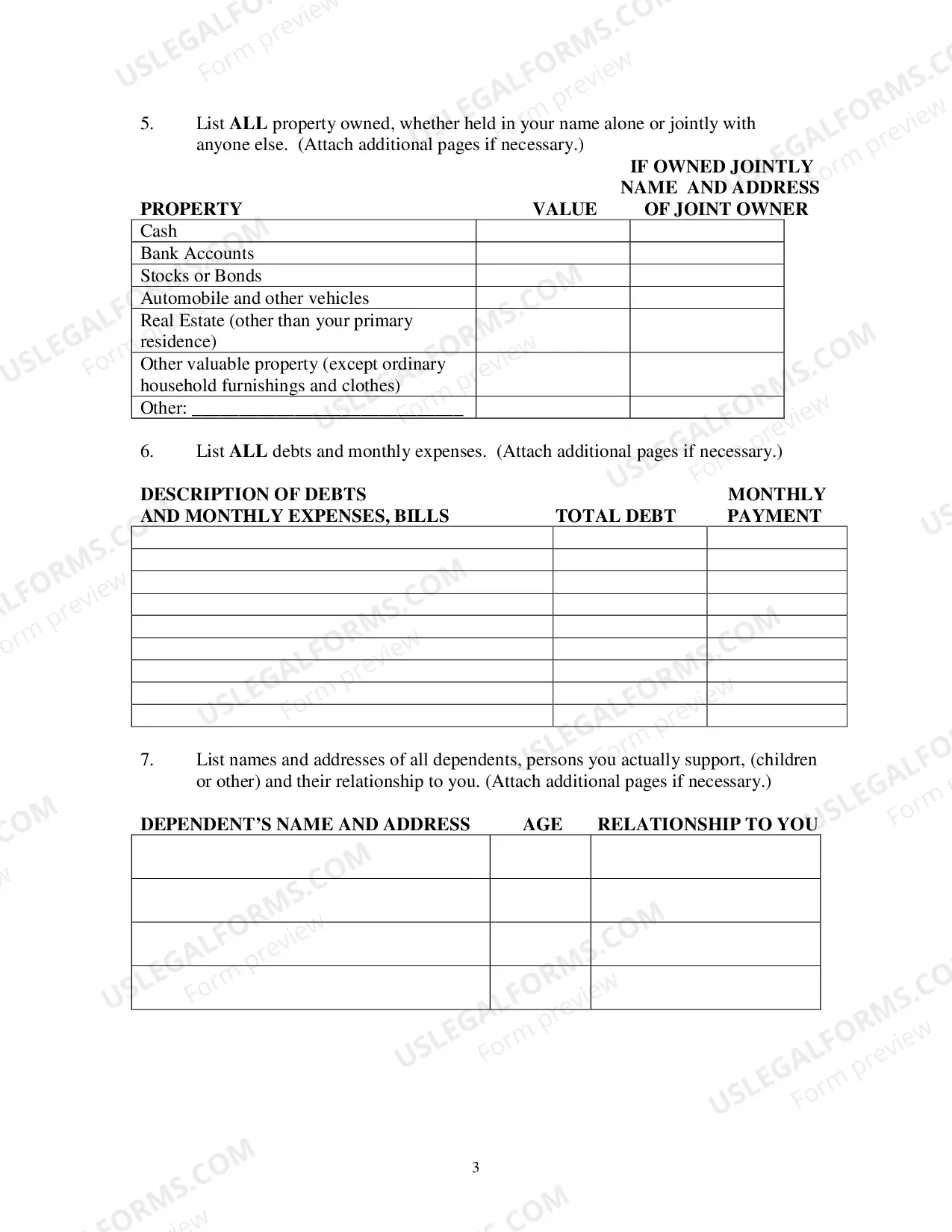 Preview Application And Affidavit To Proceed In Forma Pauperis