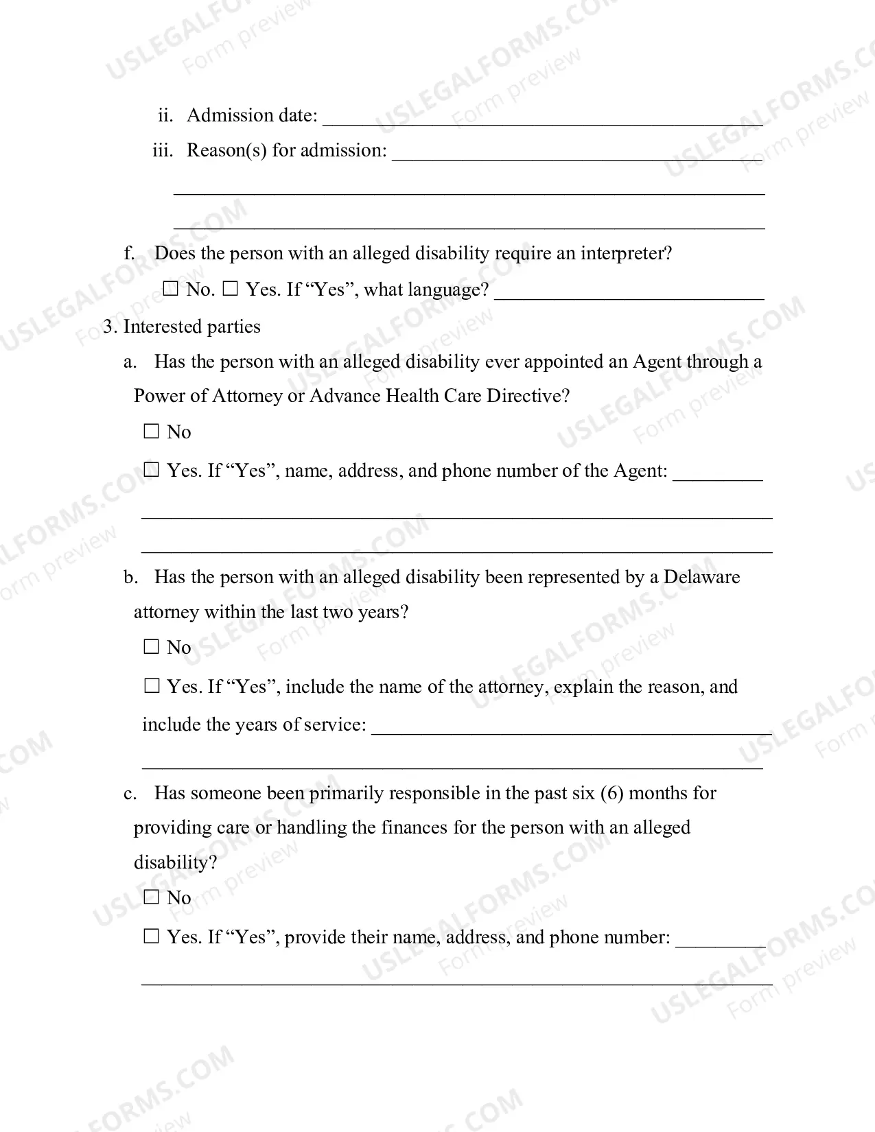 Preview Packet For Guardianship of A Disabled Persons Person And Property