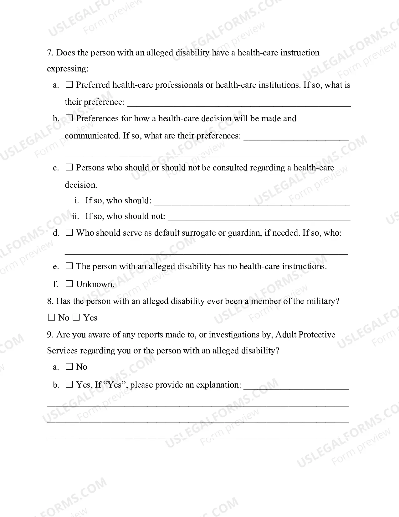 Preview Packet For Guardianship of A Disabled Persons Person And Property