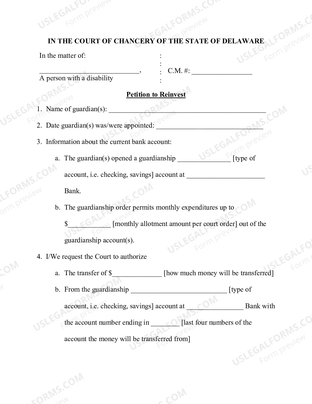 Preview Pro Se Petition To Reinvest Funds