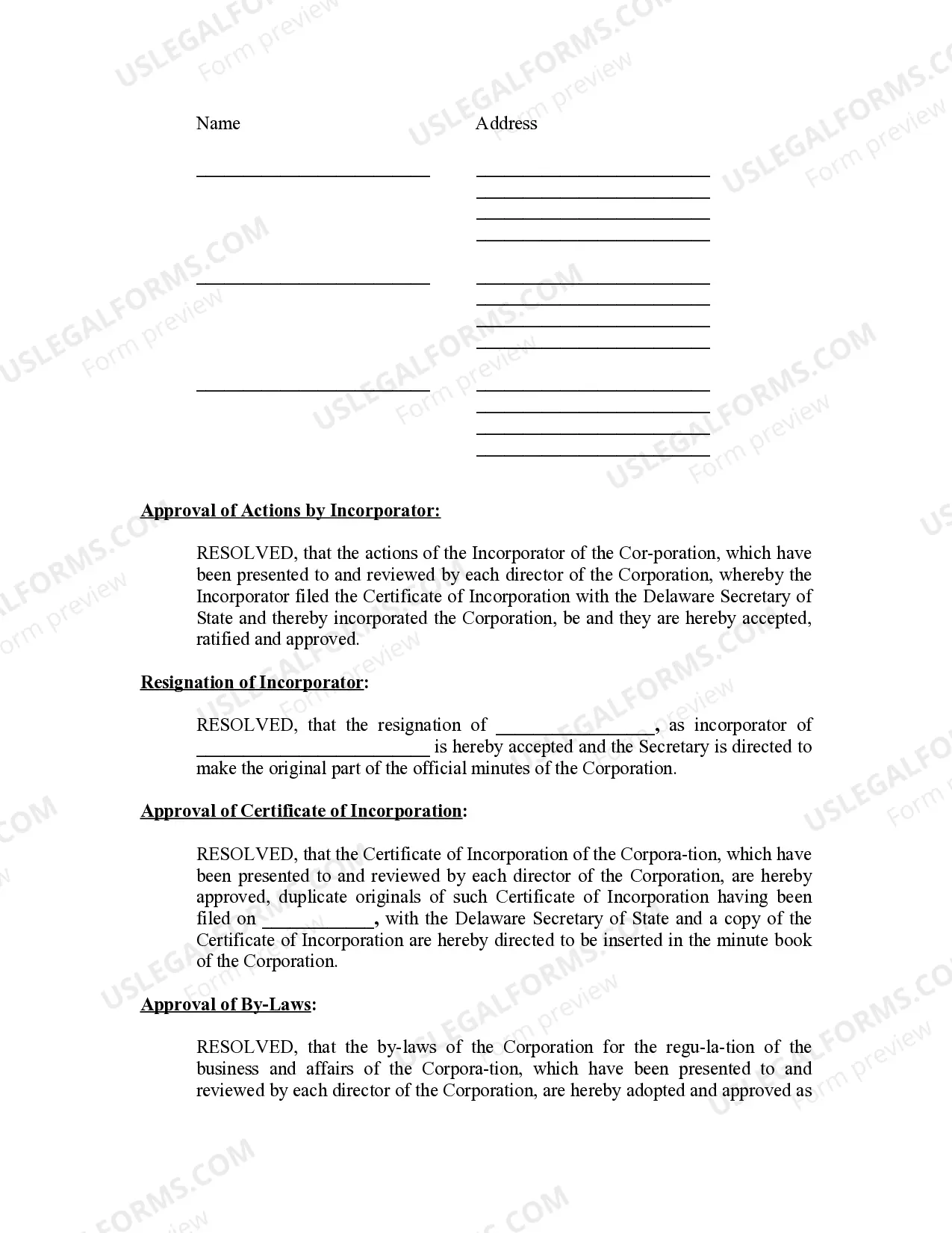 Preview Minutes for Organizational Meeting