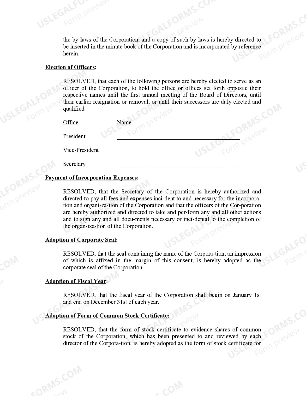 Preview Minutes for Organizational Meeting