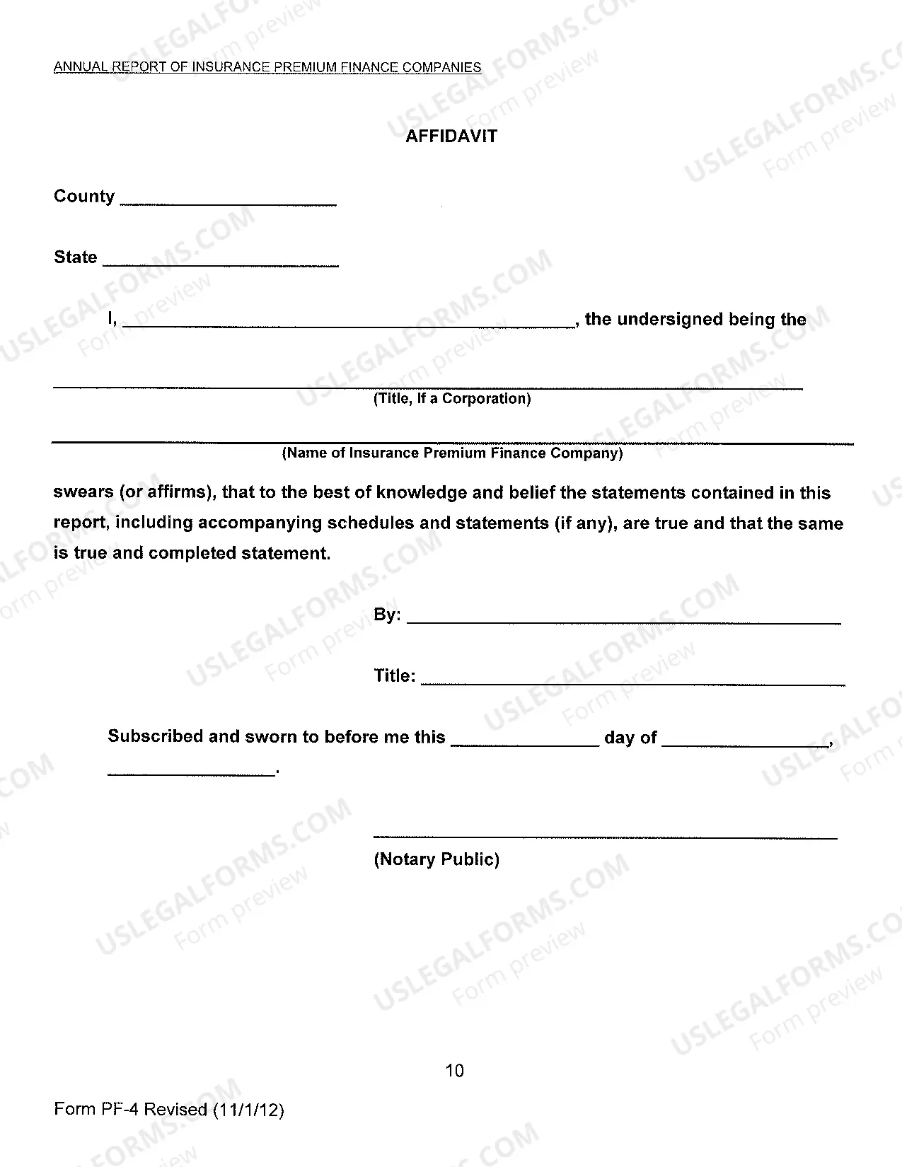 Preview Form PF-4