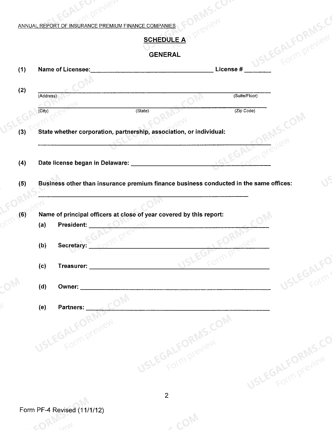 Preview Form PF-4