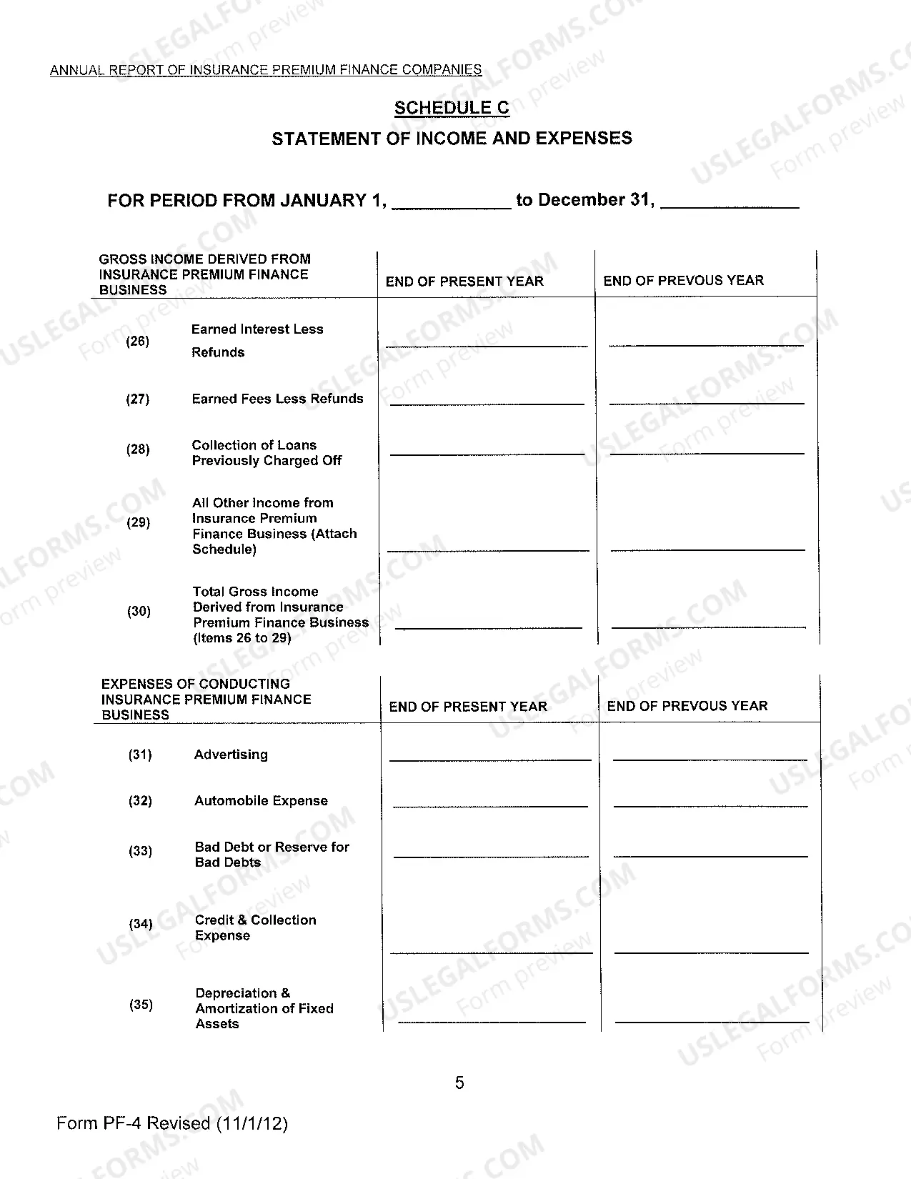 Preview Form PF-4
