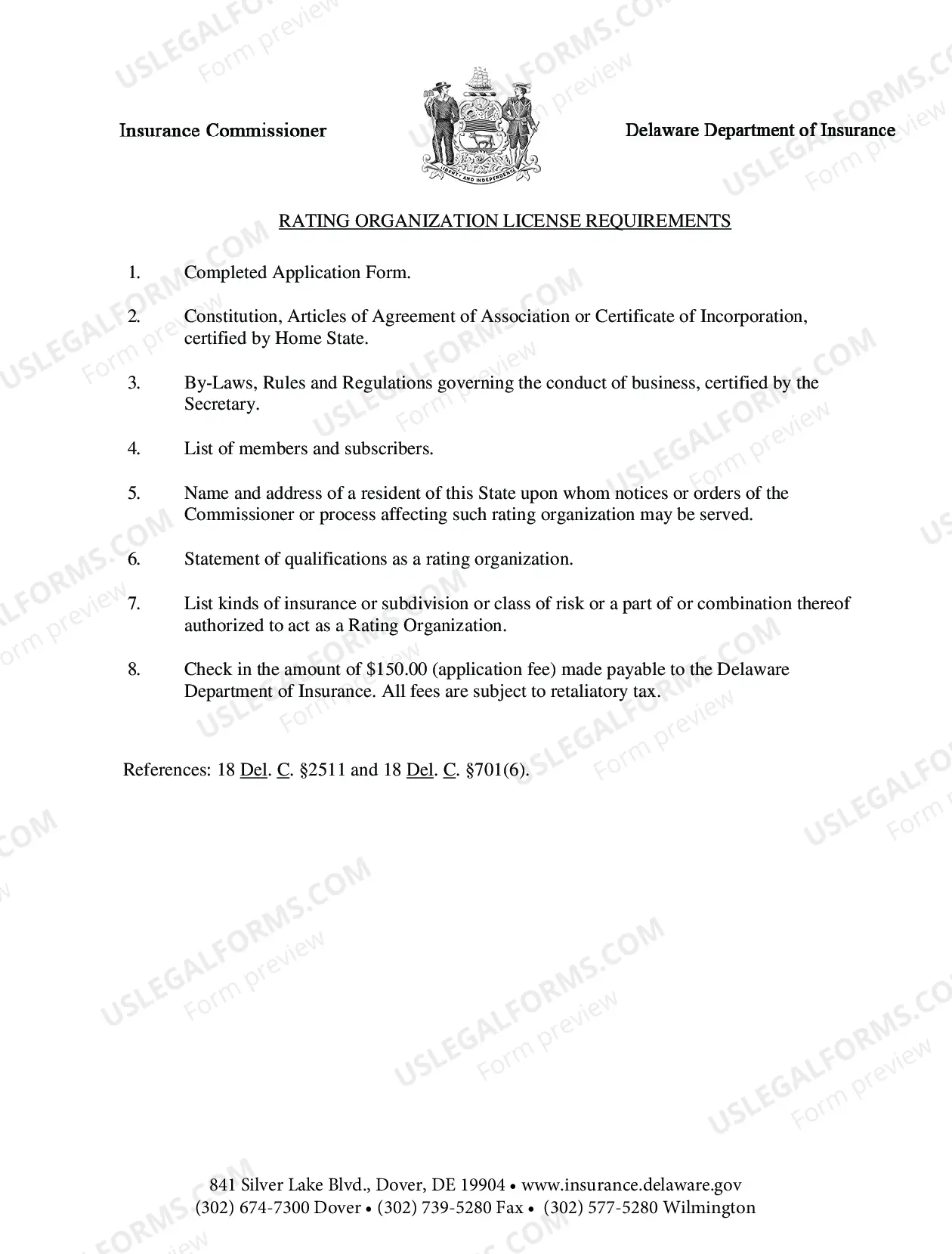 Preview Application for Rating Organization License