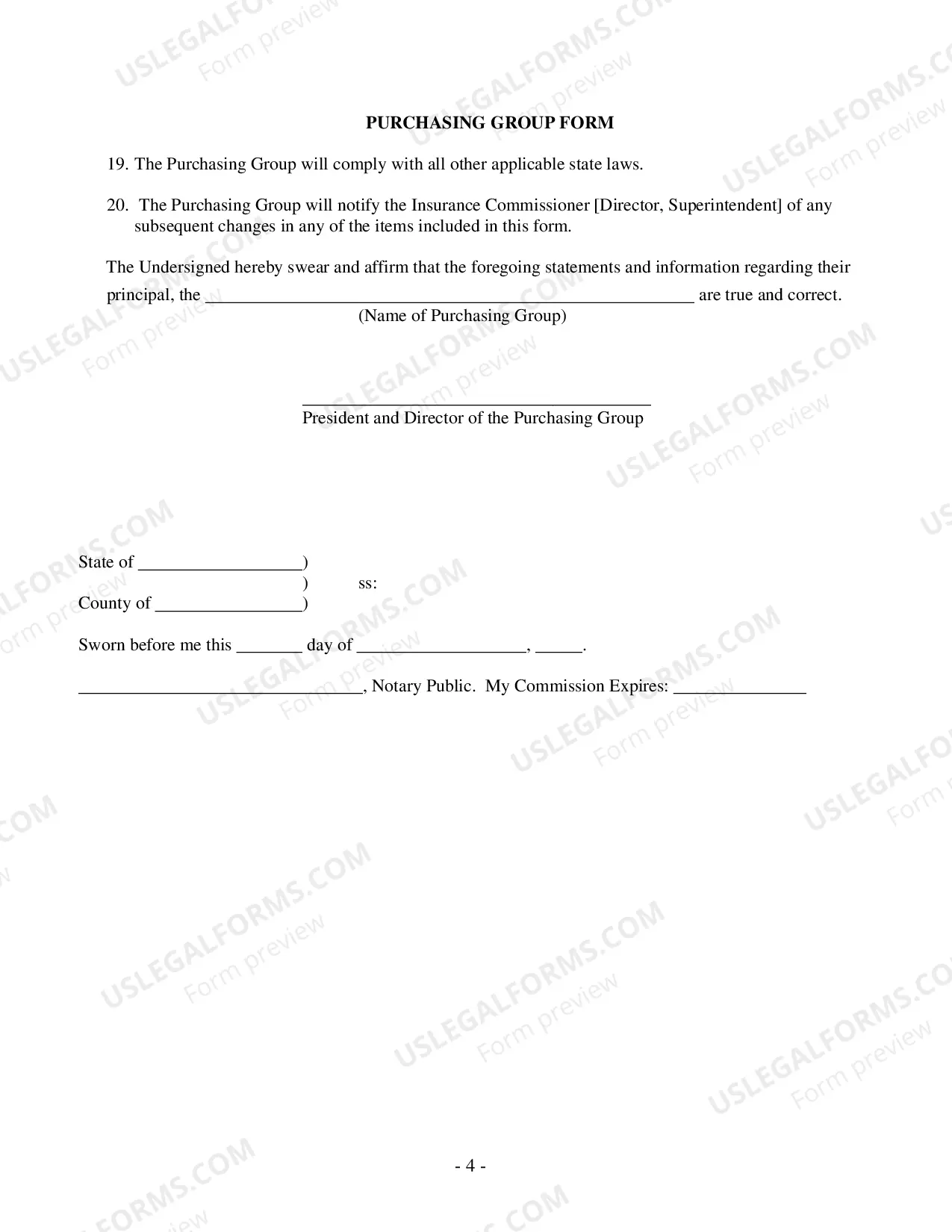 Preview Purchasing Group Application