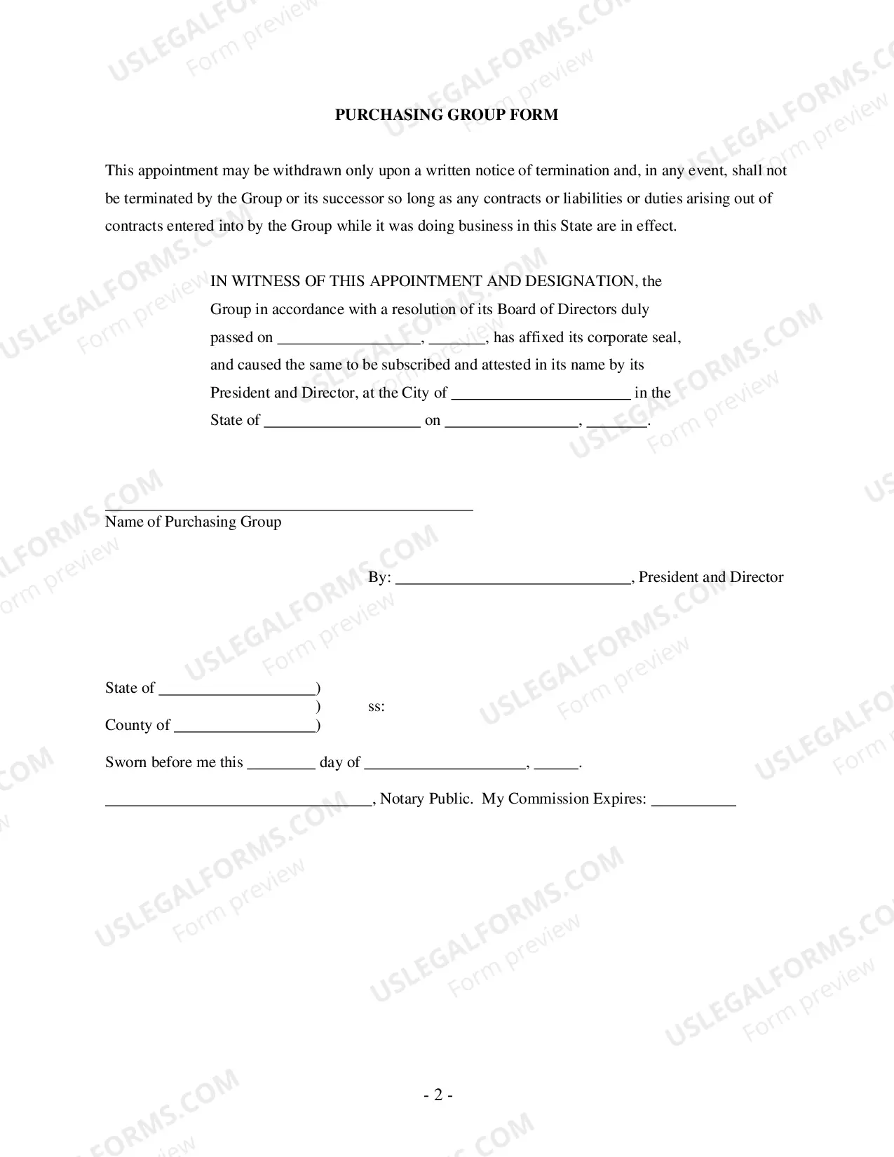 Preview Purchasing Group Application