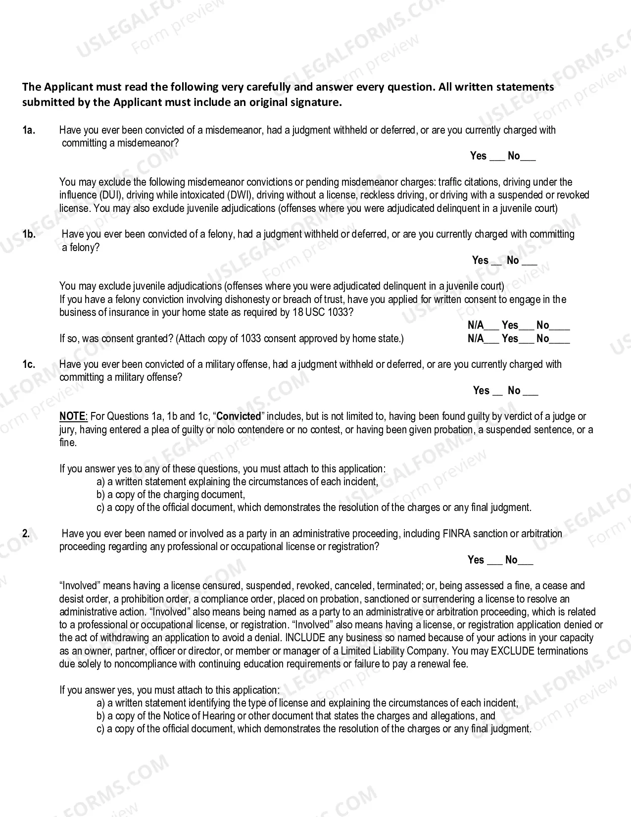Preview 2A - Request for a Delaware Insurance License