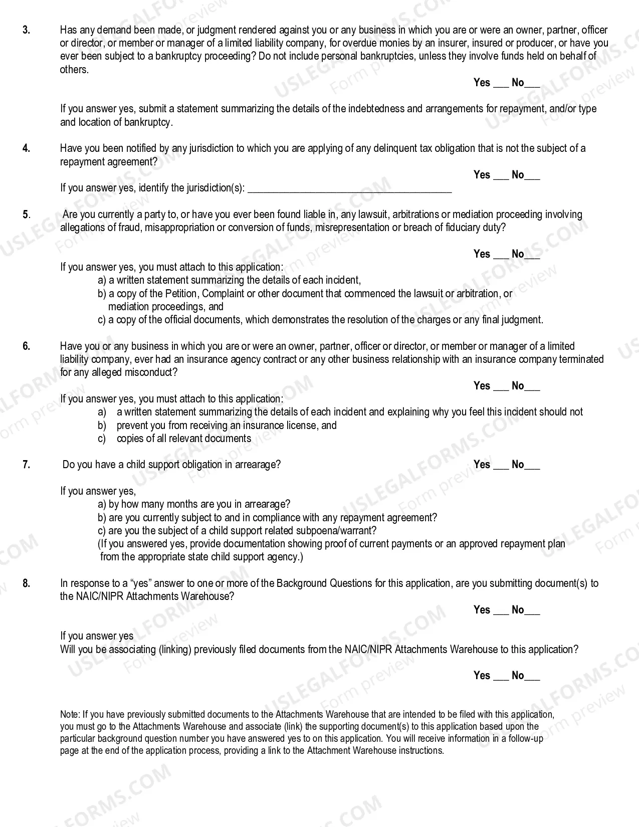 Preview 2A - Request for a Delaware Insurance License