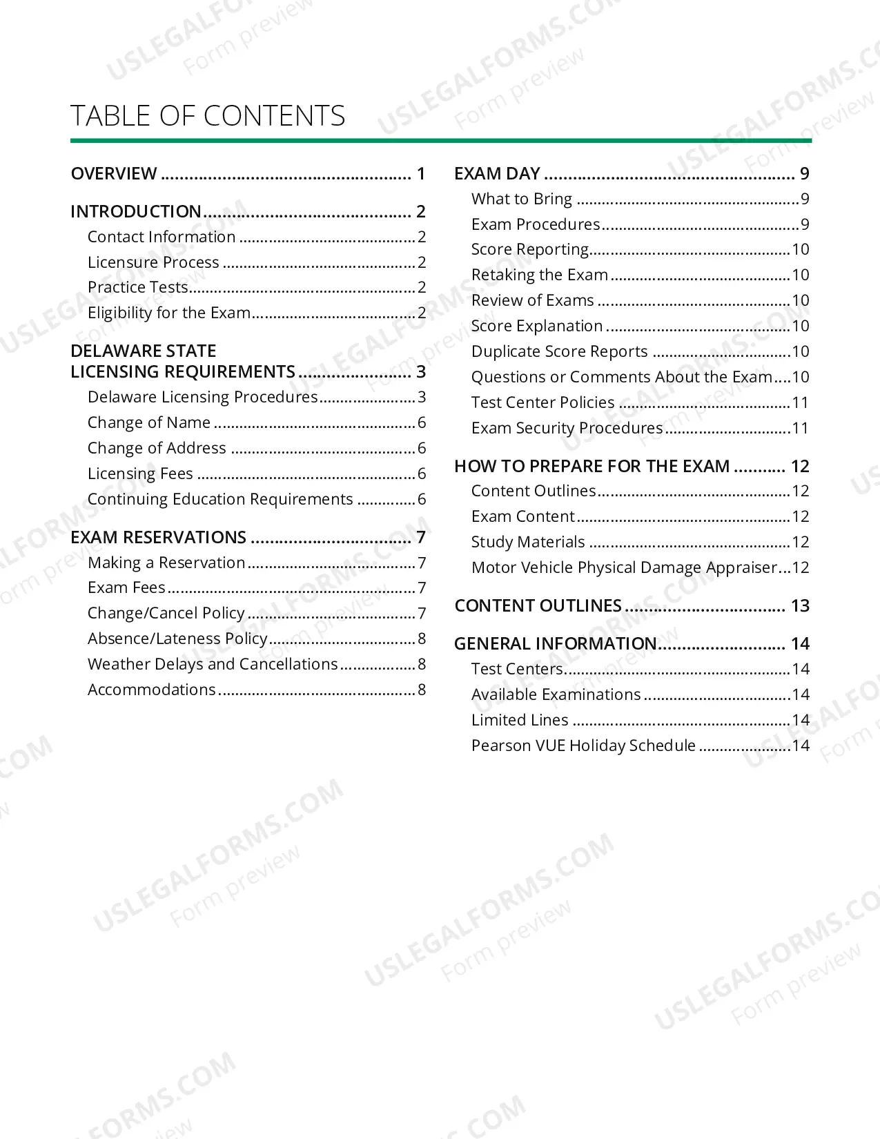Preview Licensing Examination Candidate Handbook