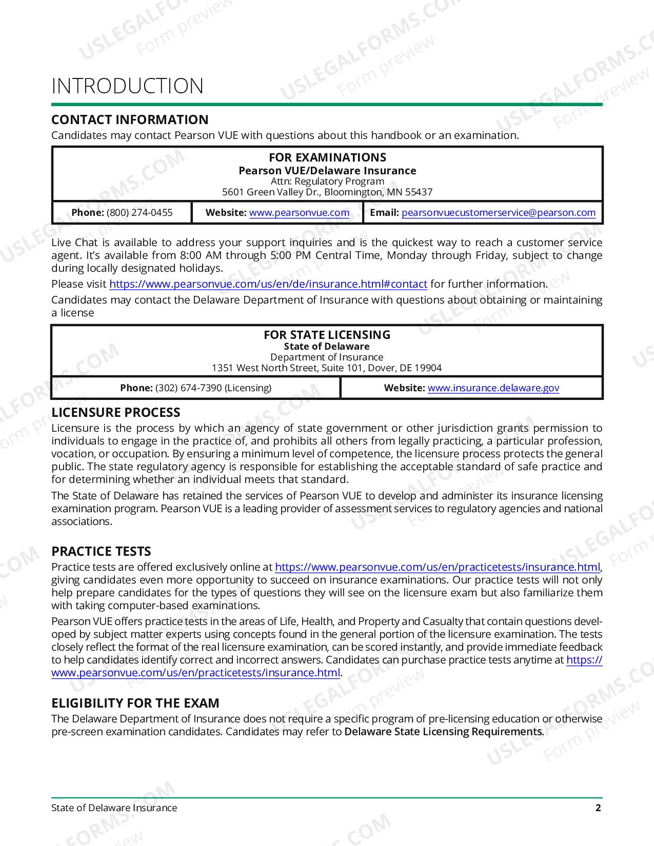 Preview Licensing Examination Candidate Handbook