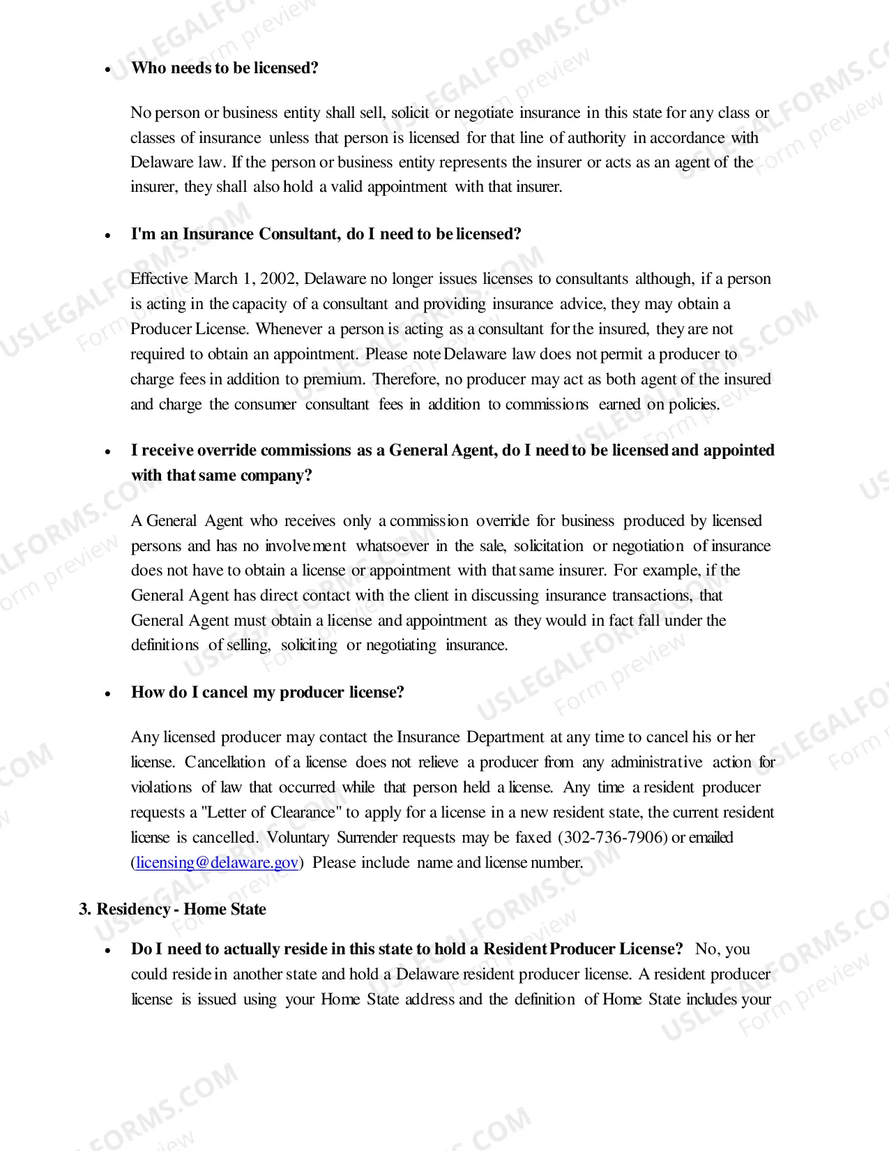 Preview Producer Licensing Laws FAQs
