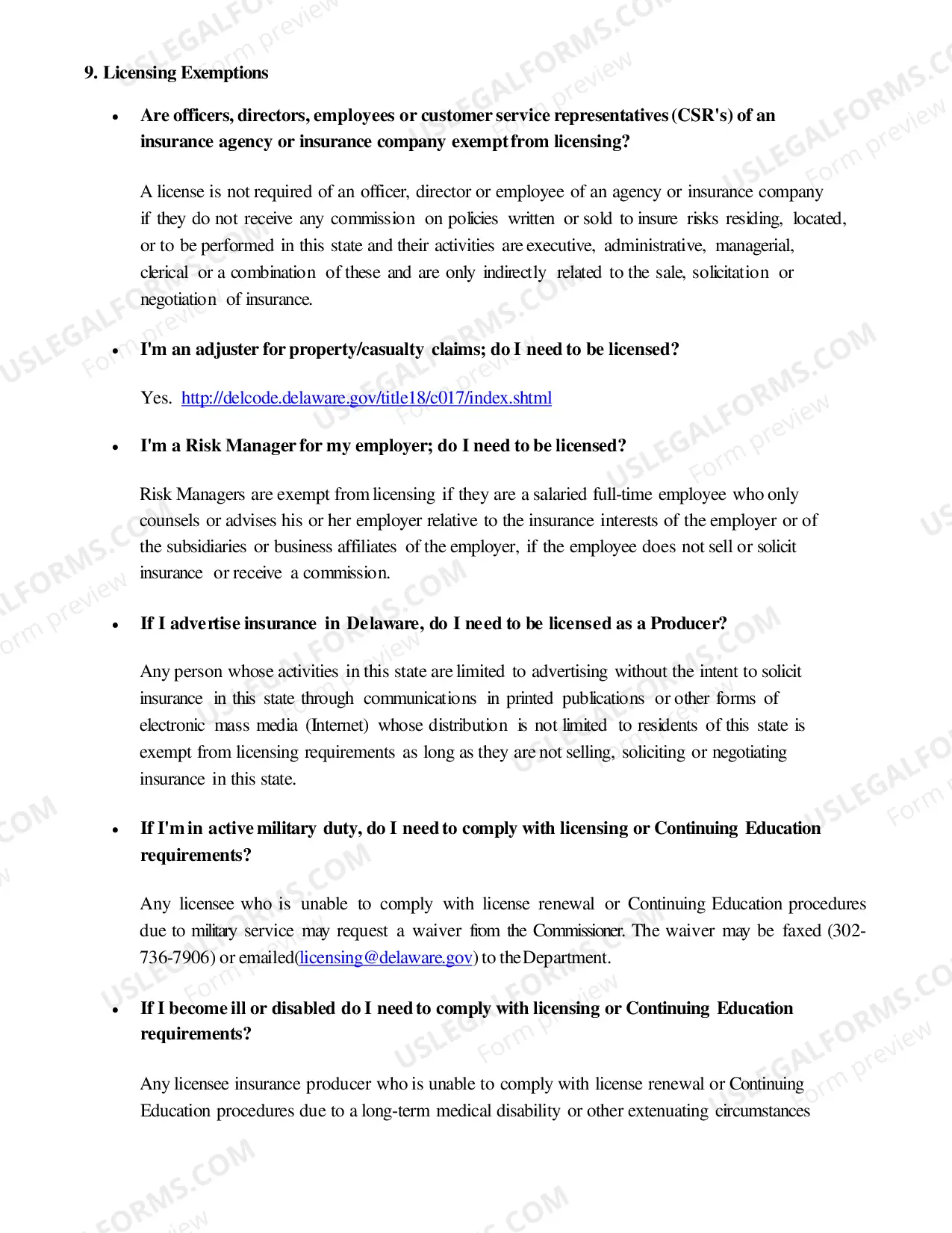 Preview Producer Licensing Laws FAQs