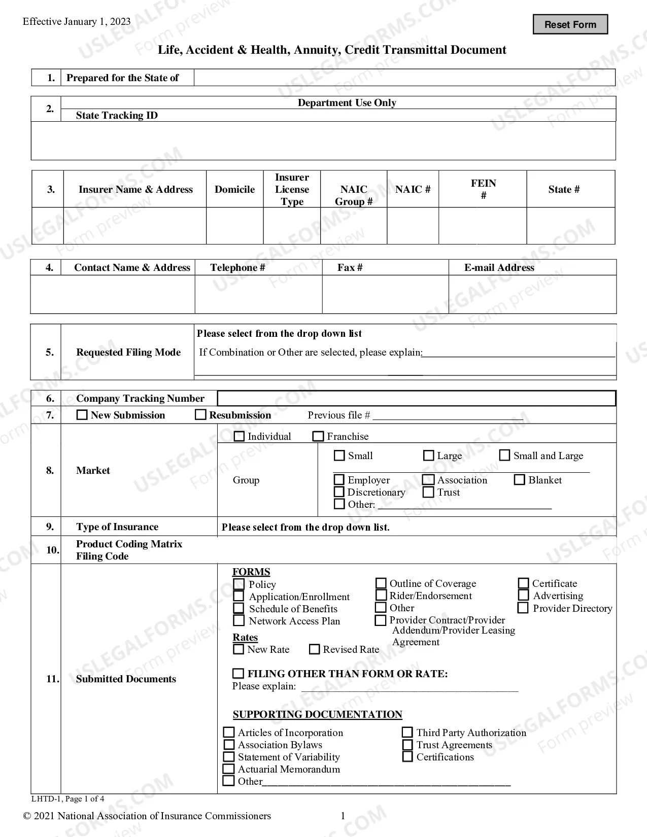 Preview Interactive Life, Accident & Health, Annuity, Credit Transmittal Document