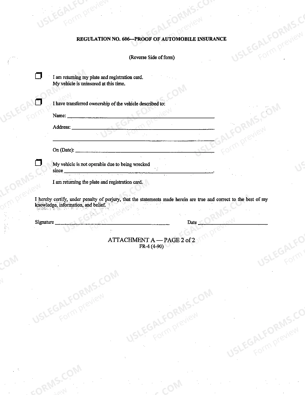 Preview Attachments/Forms For Compliance With Regulation 606