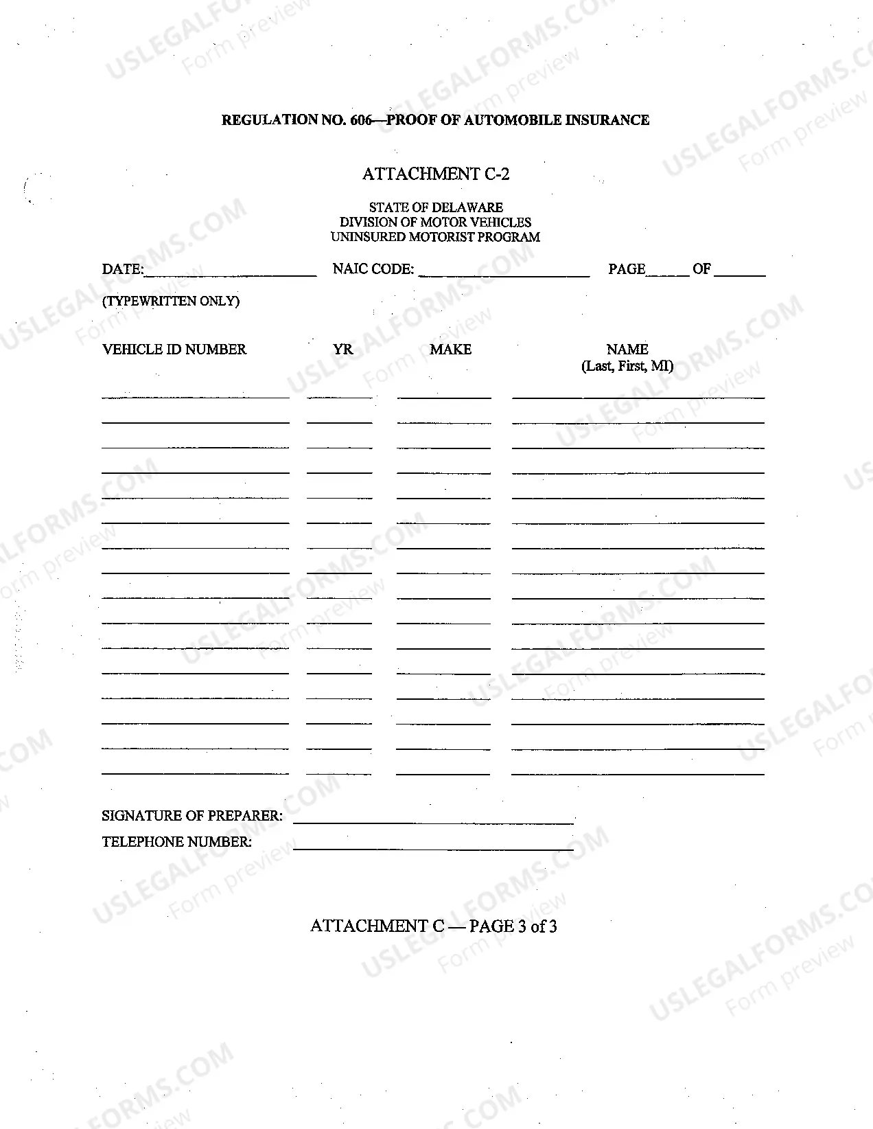 Preview Attachments/Forms For Compliance With Regulation 606