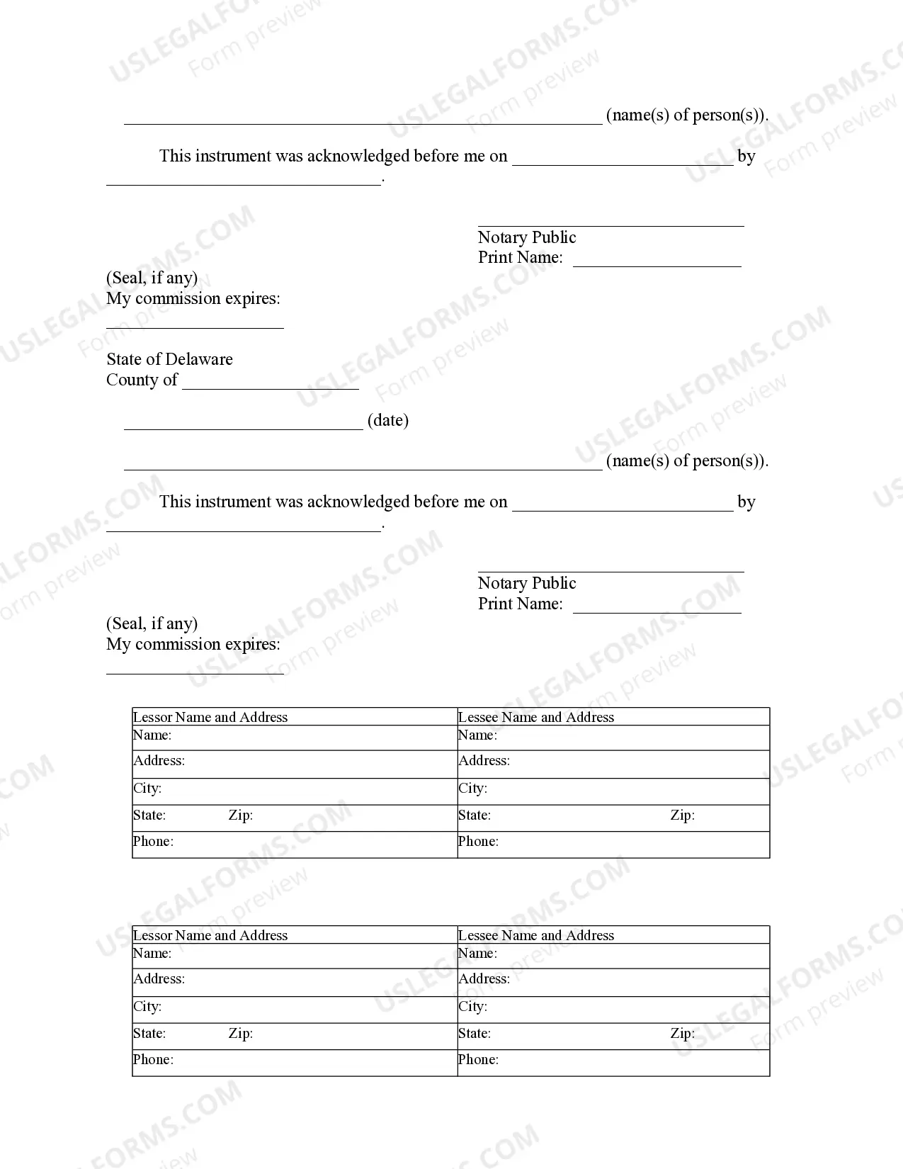 Preview Notice of Lease for Recording