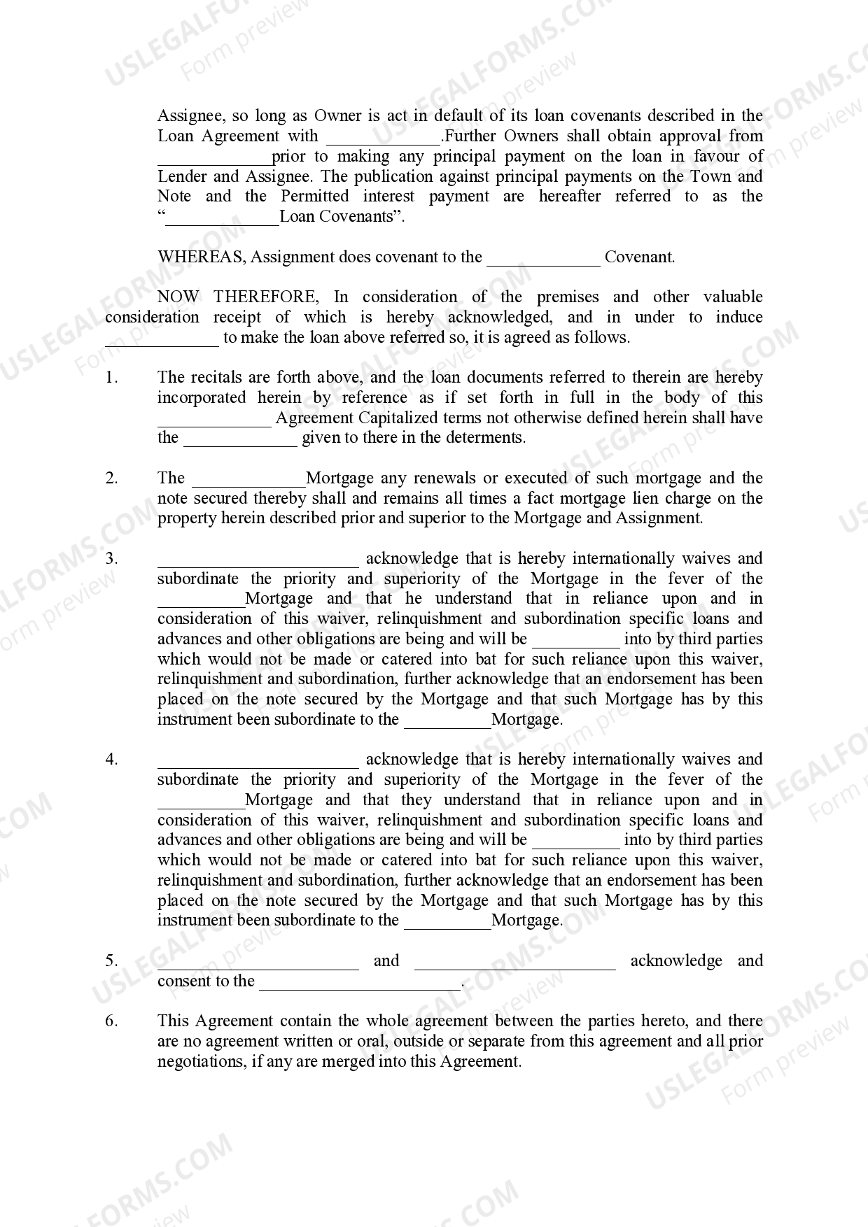 Delaware Subordination Agreement US Legal Forms