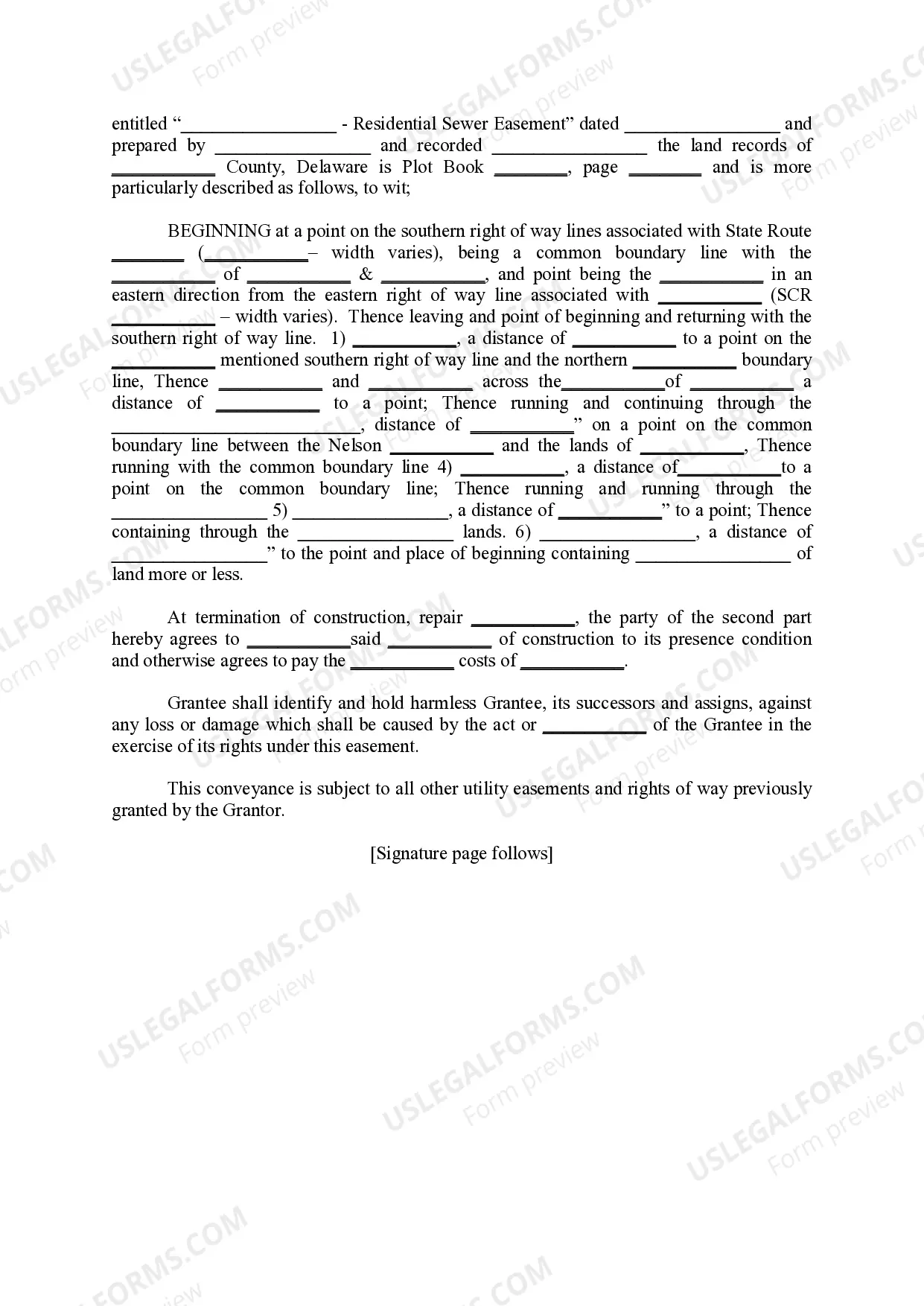 Preview Deed of Easement