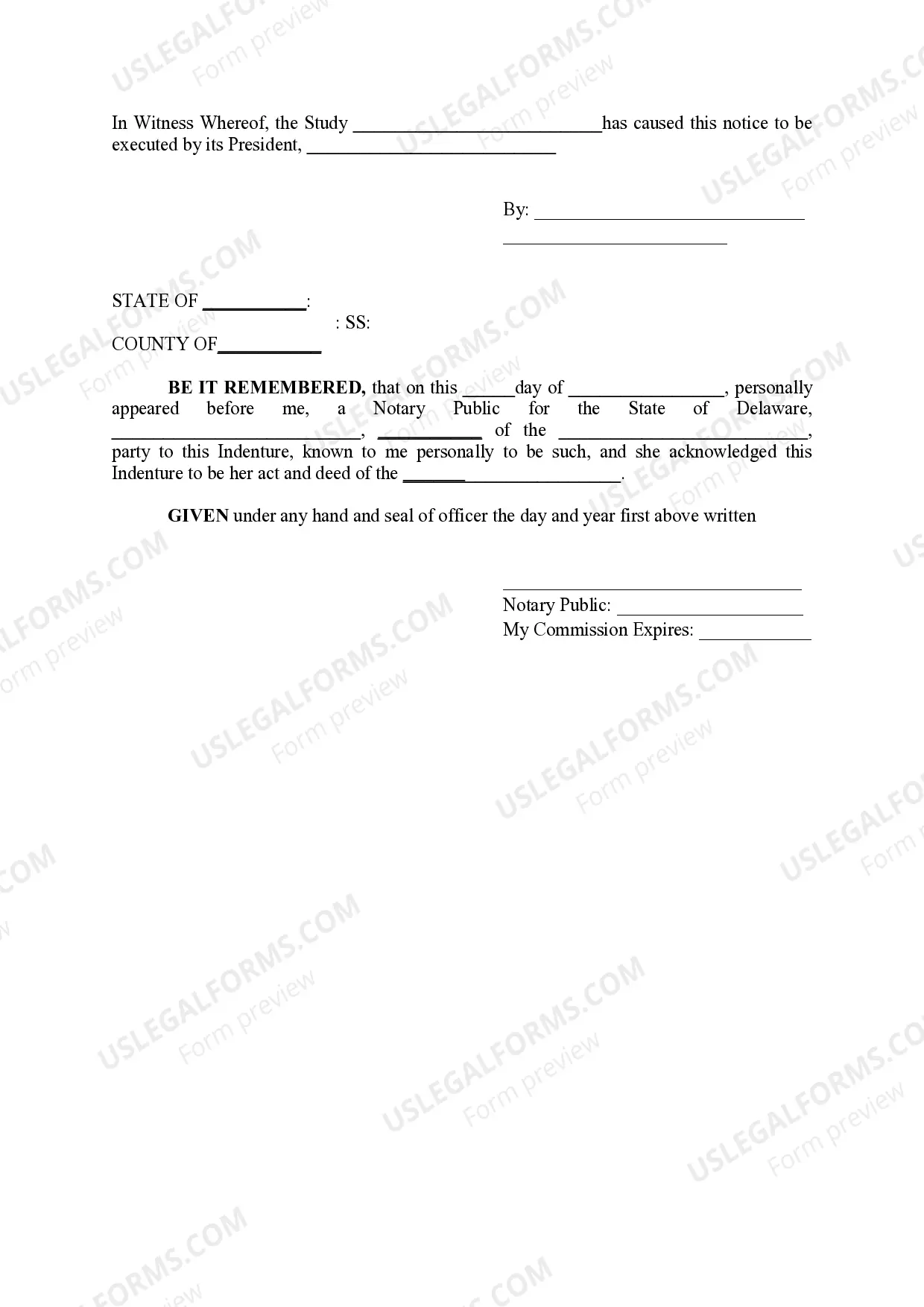 Preview Notice of Delinquent Assessment