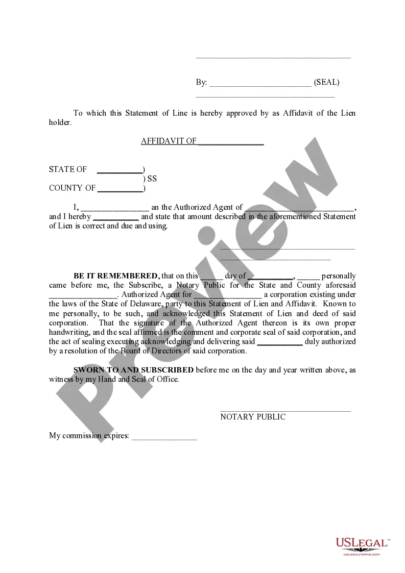 Preview Statement of Lien