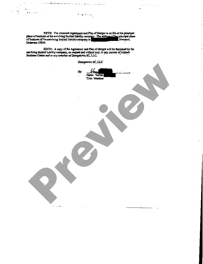 Preview Certificate of Merger between Partnership and LLC