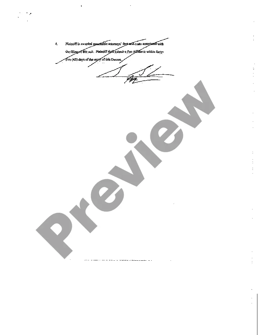 Preview Decree granting Default Judgment regarding mortgage priority