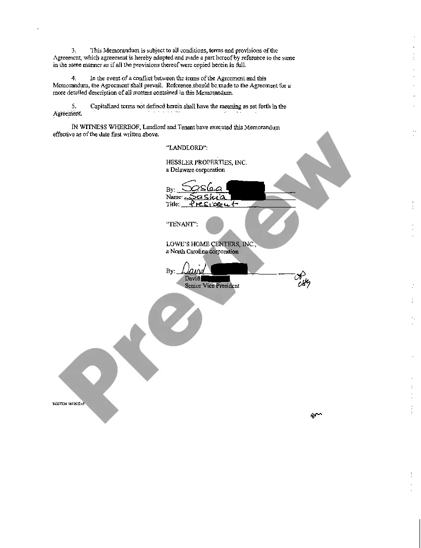 Preview Memorandum of Agreement to Enter Into Ground Lease