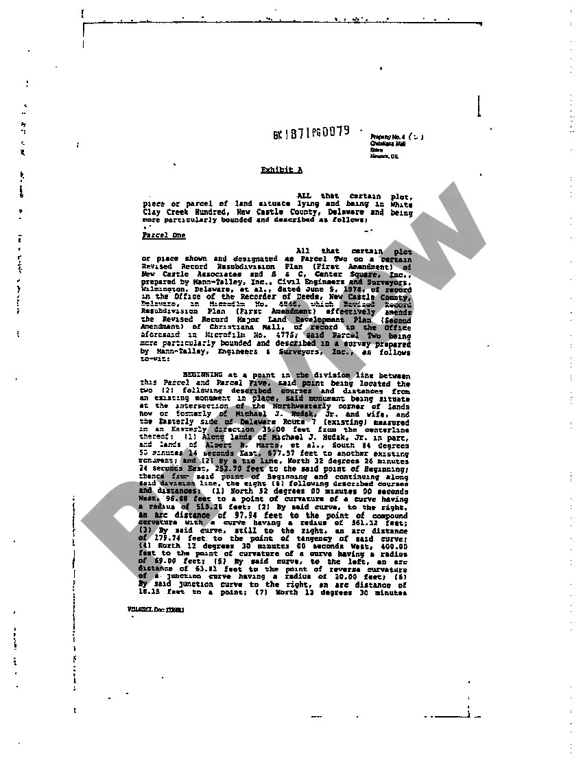 Preview Short Form Memorandum of Lease regarding Department Store