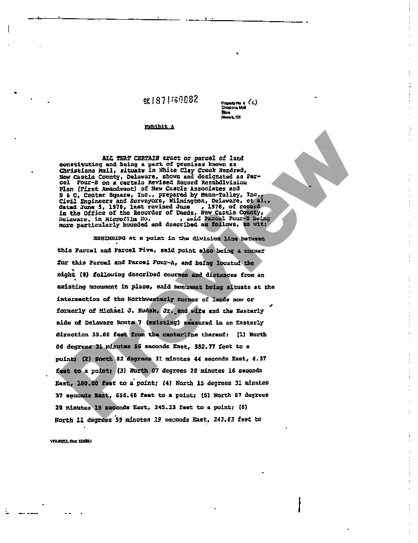 Preview Short Form Memorandum of Lease regarding Department Store