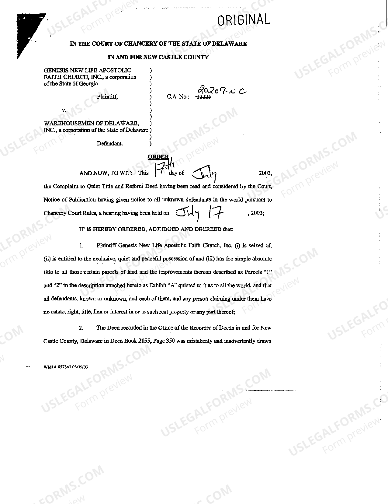 Order Quieting Title With Lien | US Legal Forms