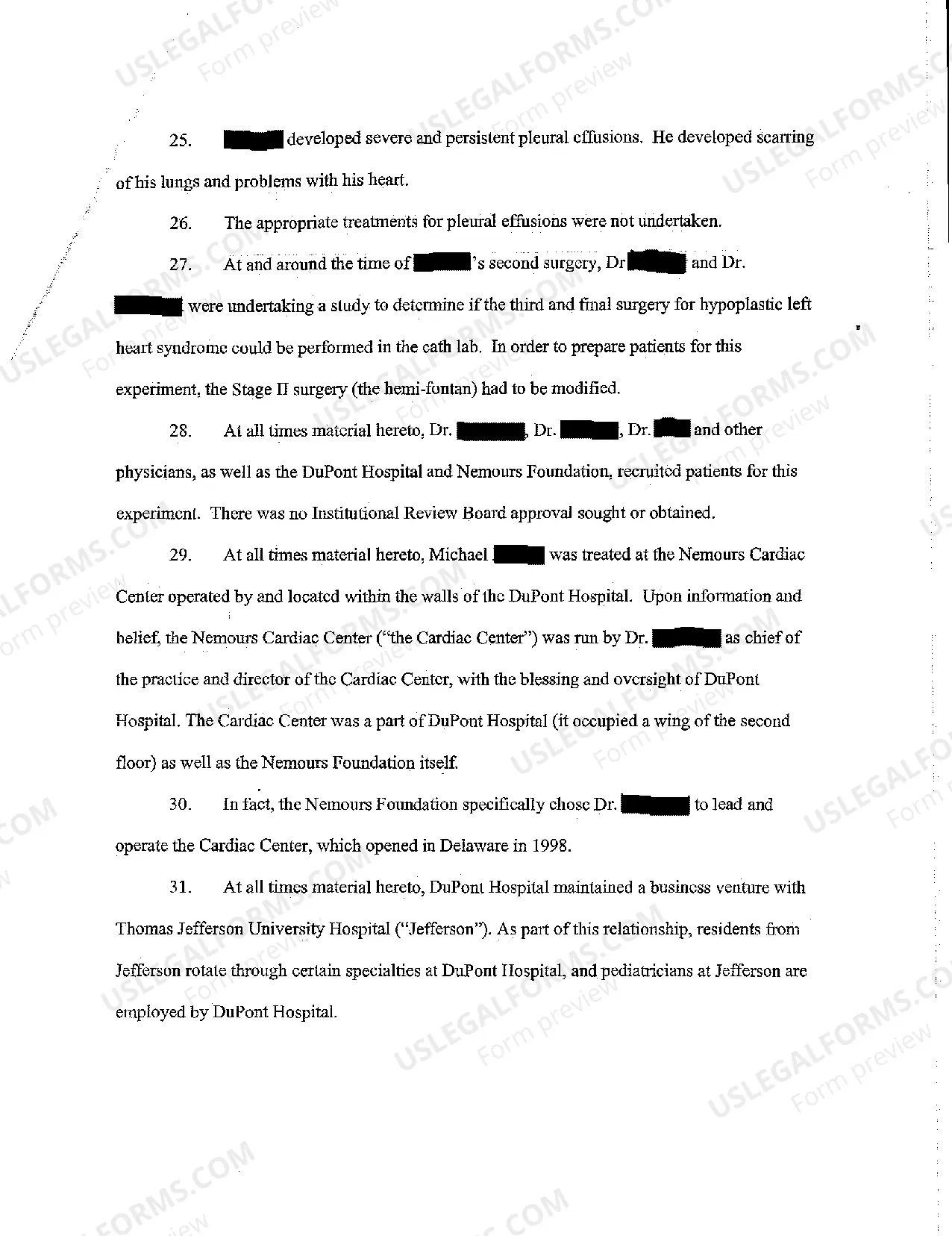 Preview A01 Complaint for Medical Malpractice