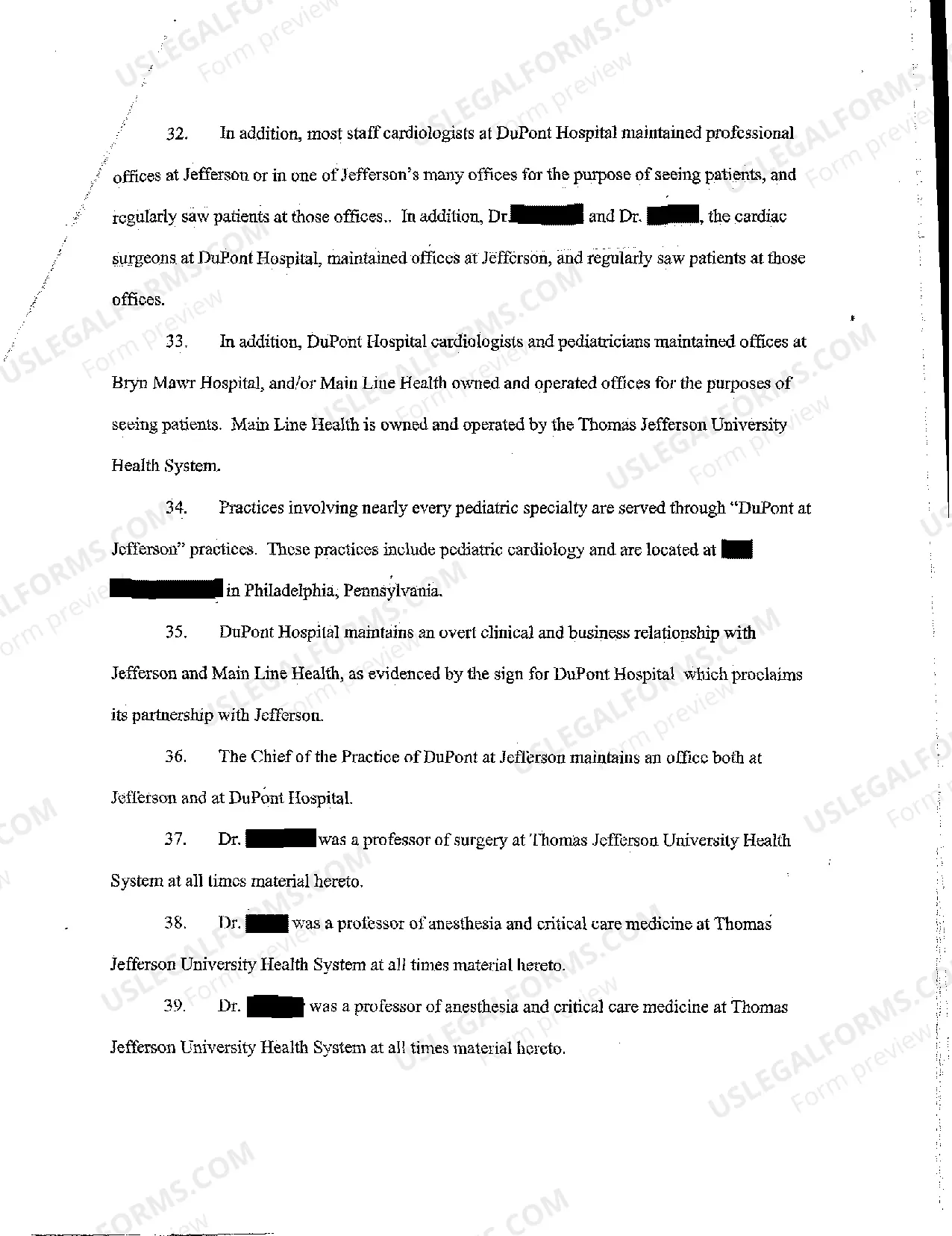 Preview A01 Complaint for Medical Malpractice